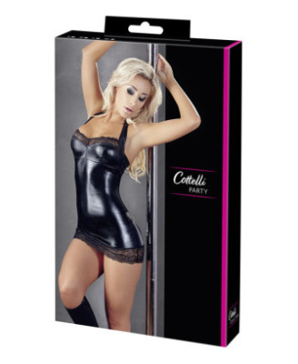 Petit robe aspect cuit Sexy noir avec dentelle 